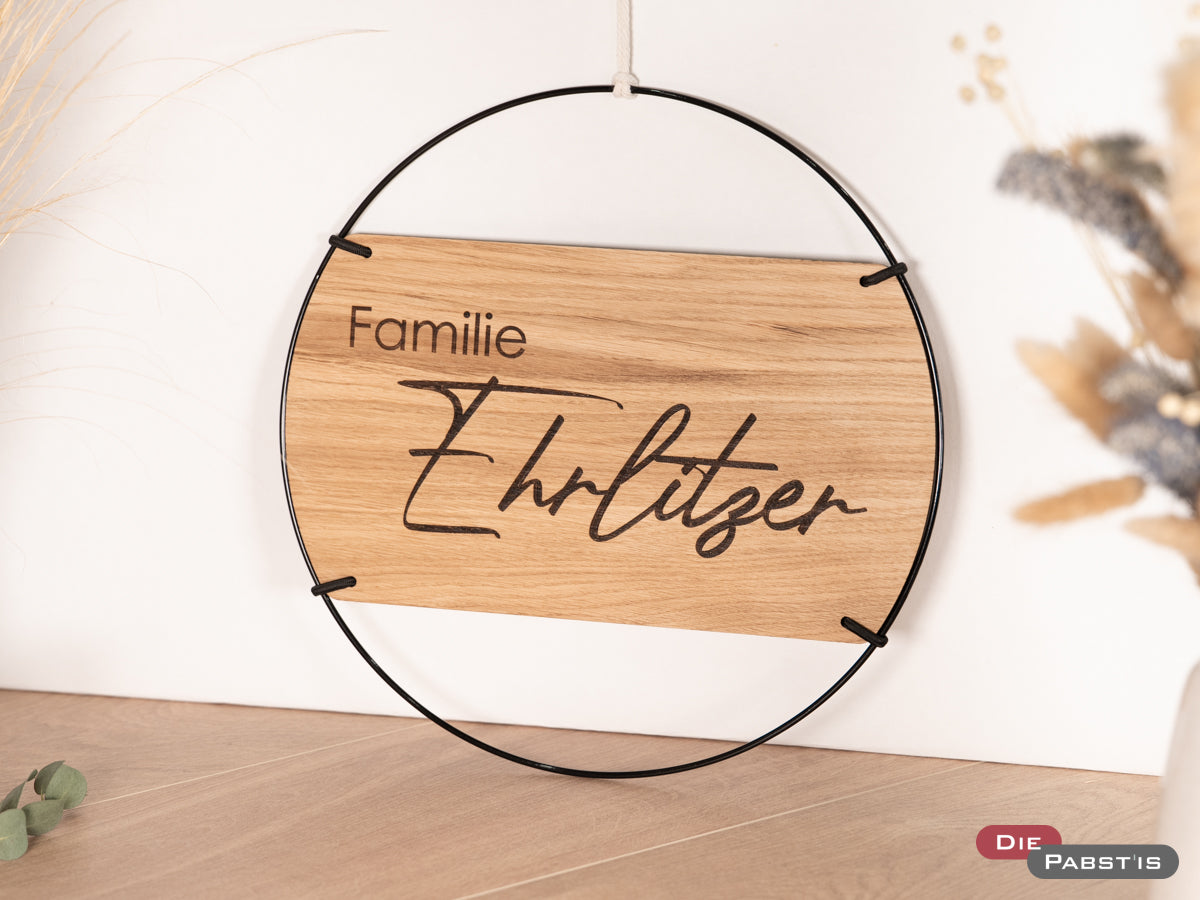 Türschild Familie mit Familienname
