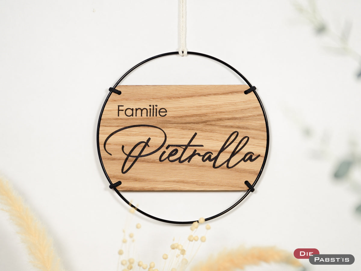 Türschild Familie mit Familienname