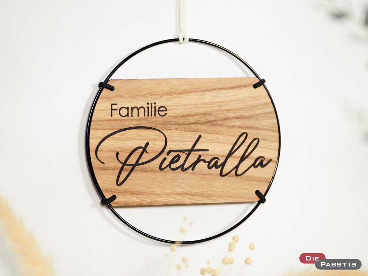 Türschild Familie mit Familienname
