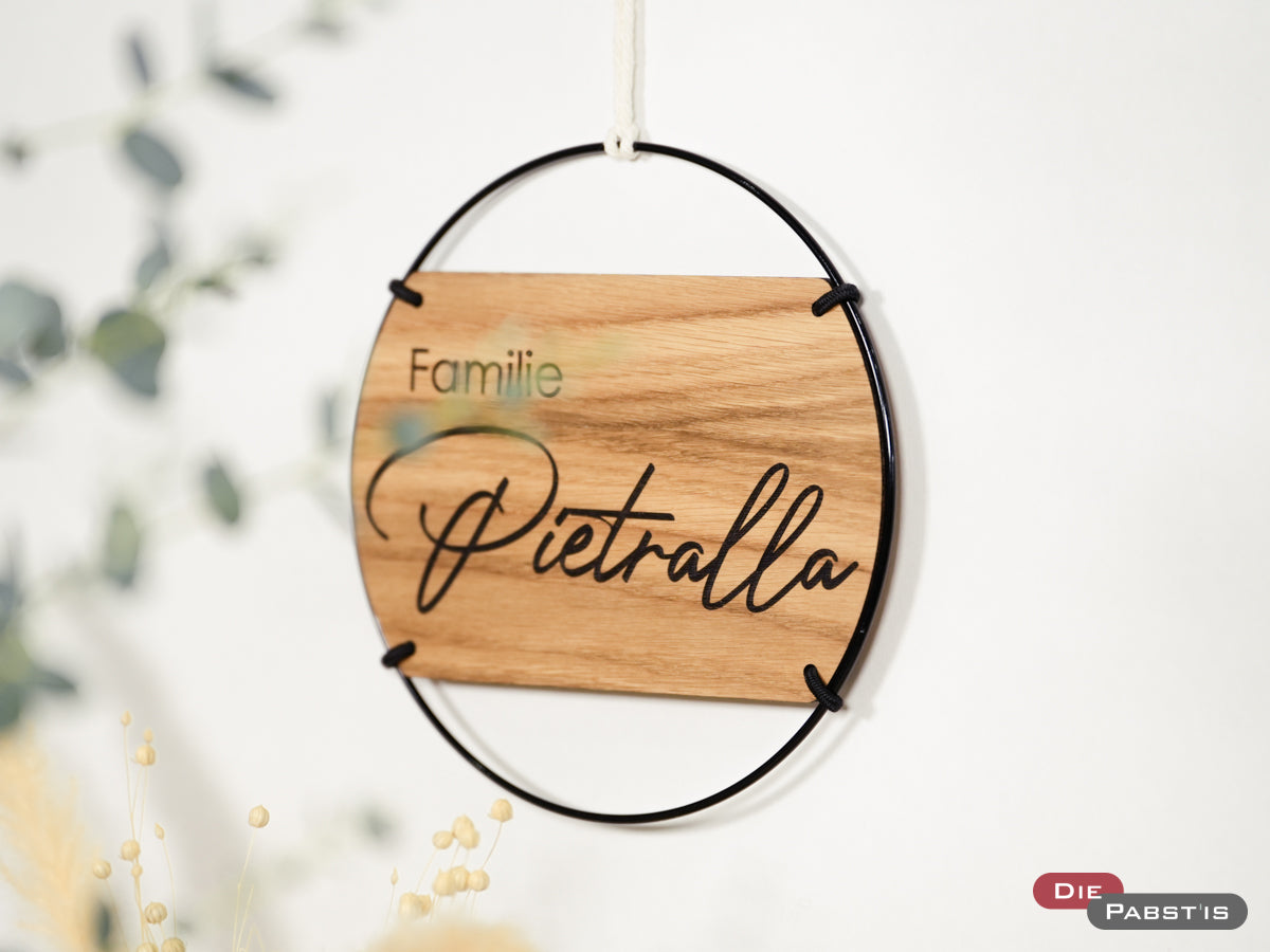 Türschild Familie mit Familienname