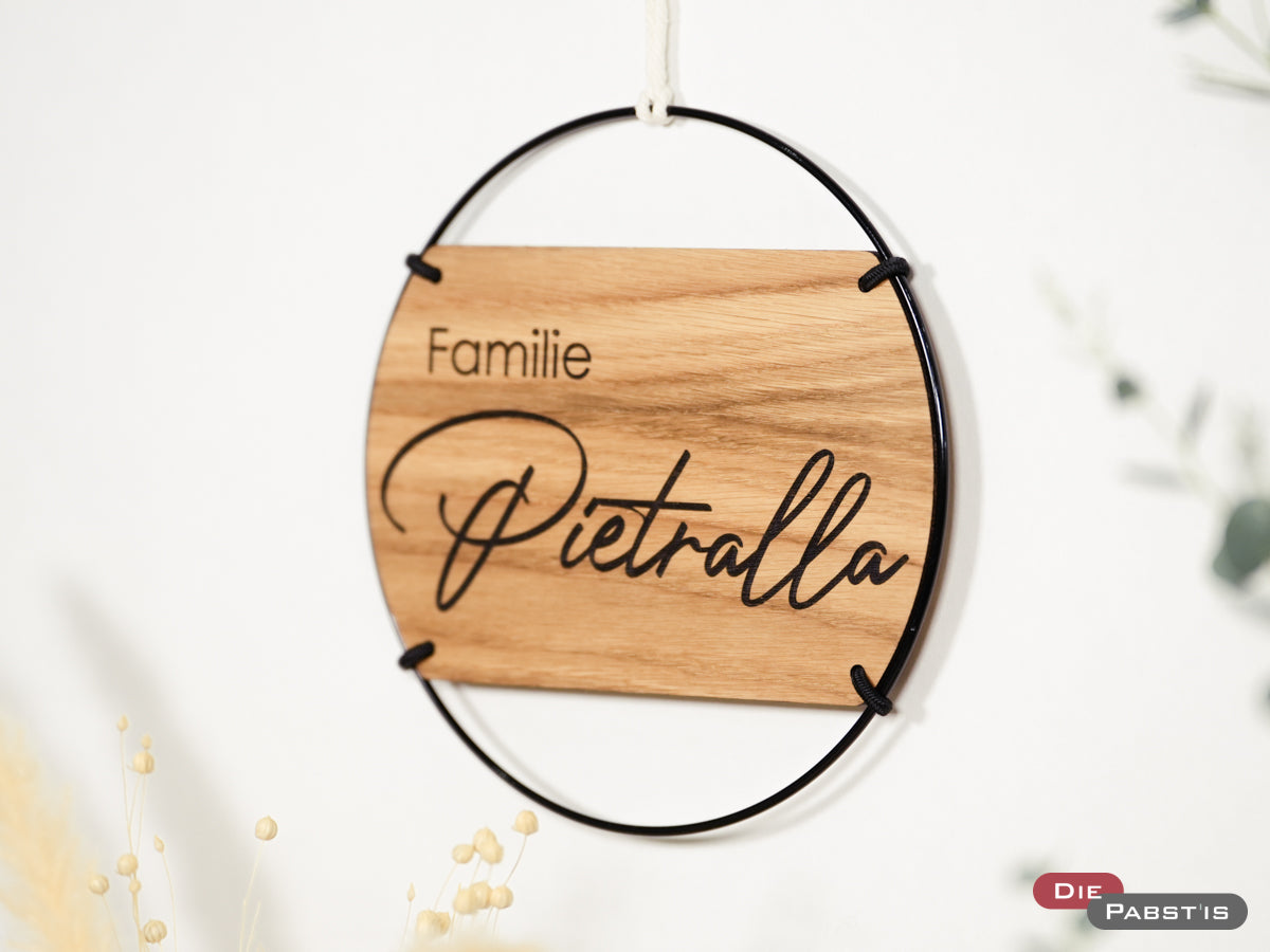 Türschild Familie mit Familienname