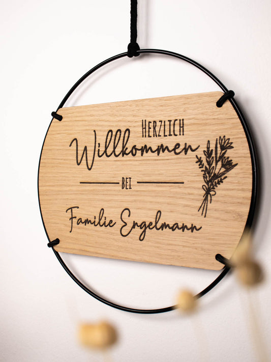 Familienschild Herzlich Willkommen
