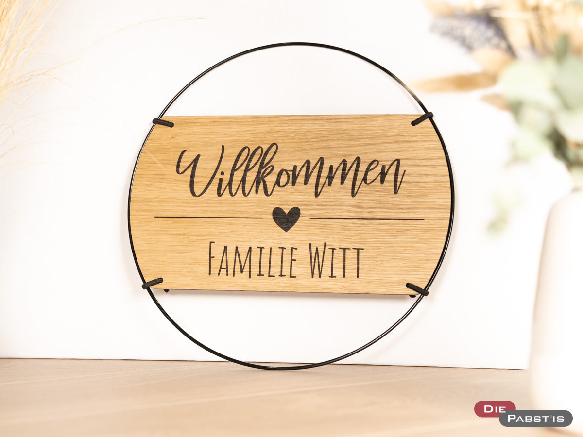 Türschild Willkommen Familile