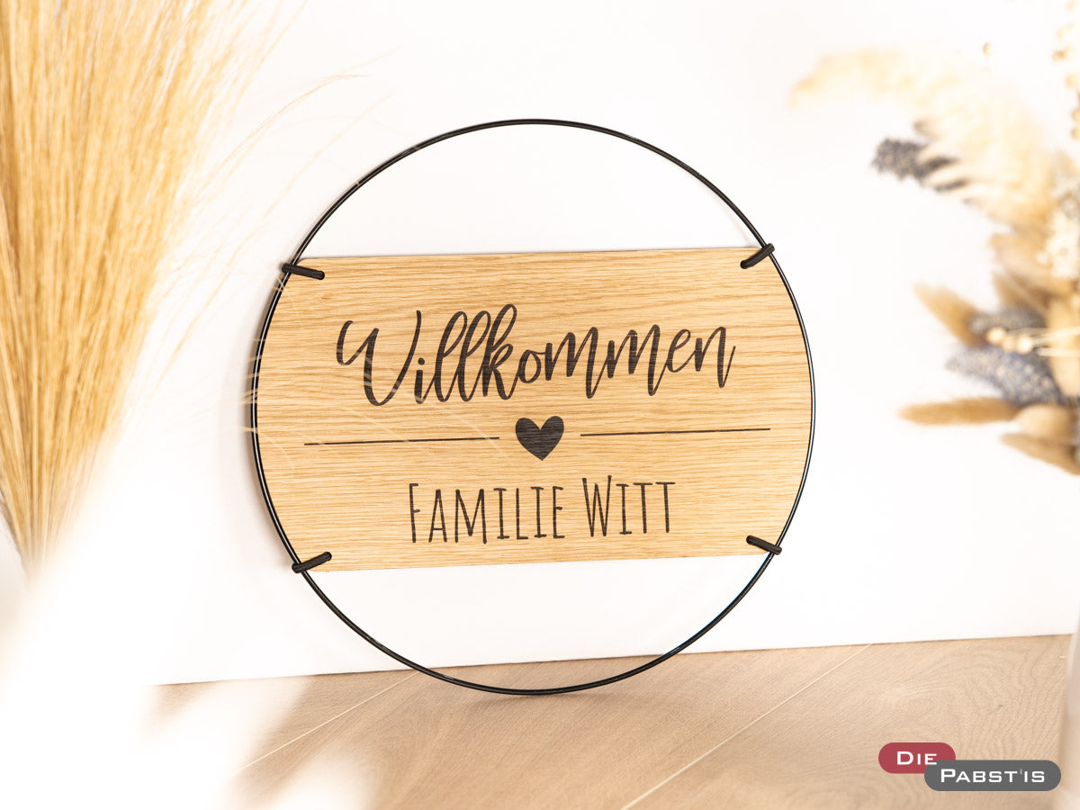 Türschild Willkommen Familile