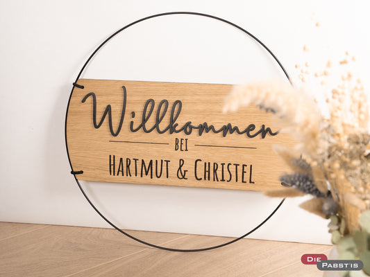 Türschild Willkommen 3D