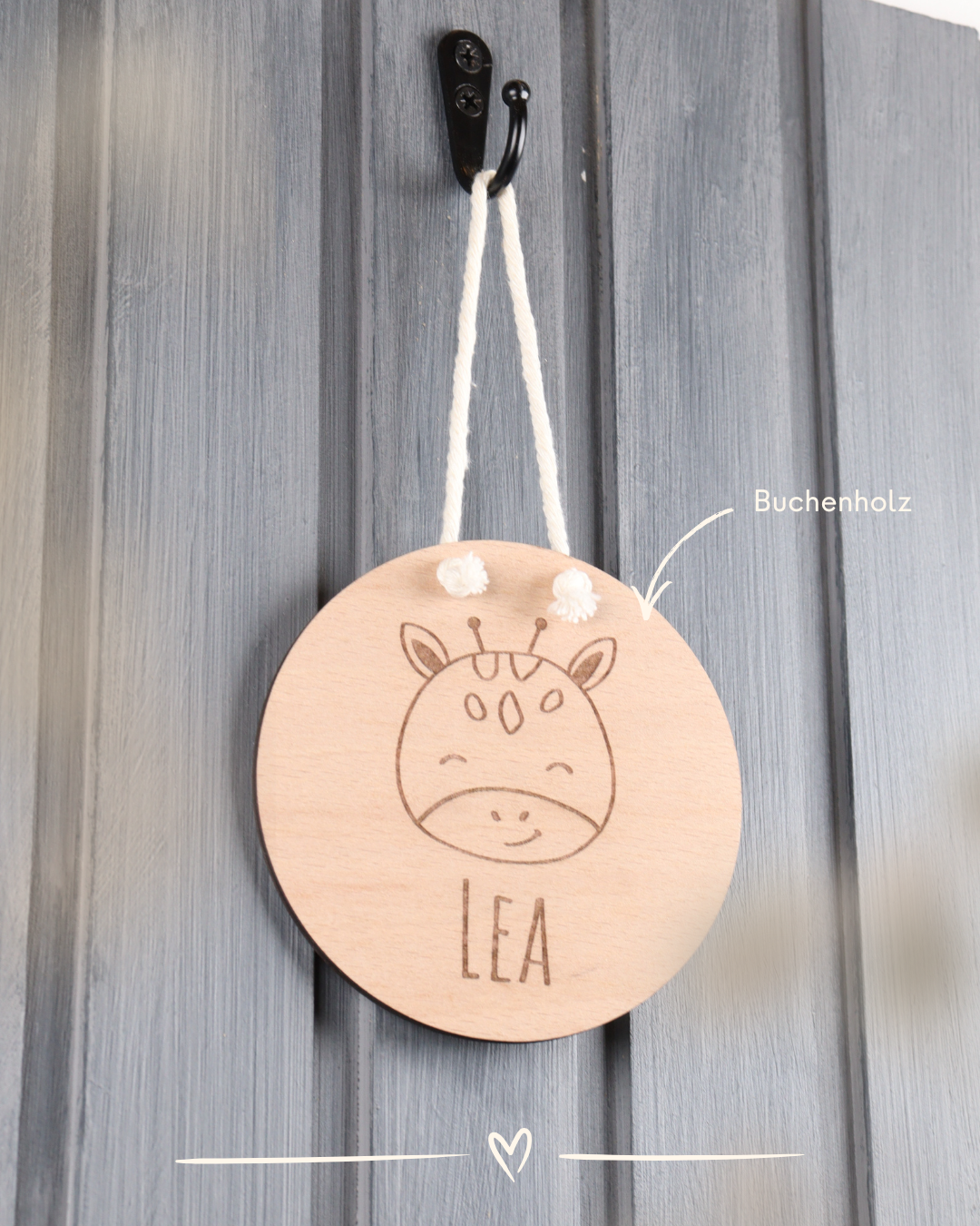 Personalisierte Wanddeko aus Holz für das Baby- oder Kinderzimmer