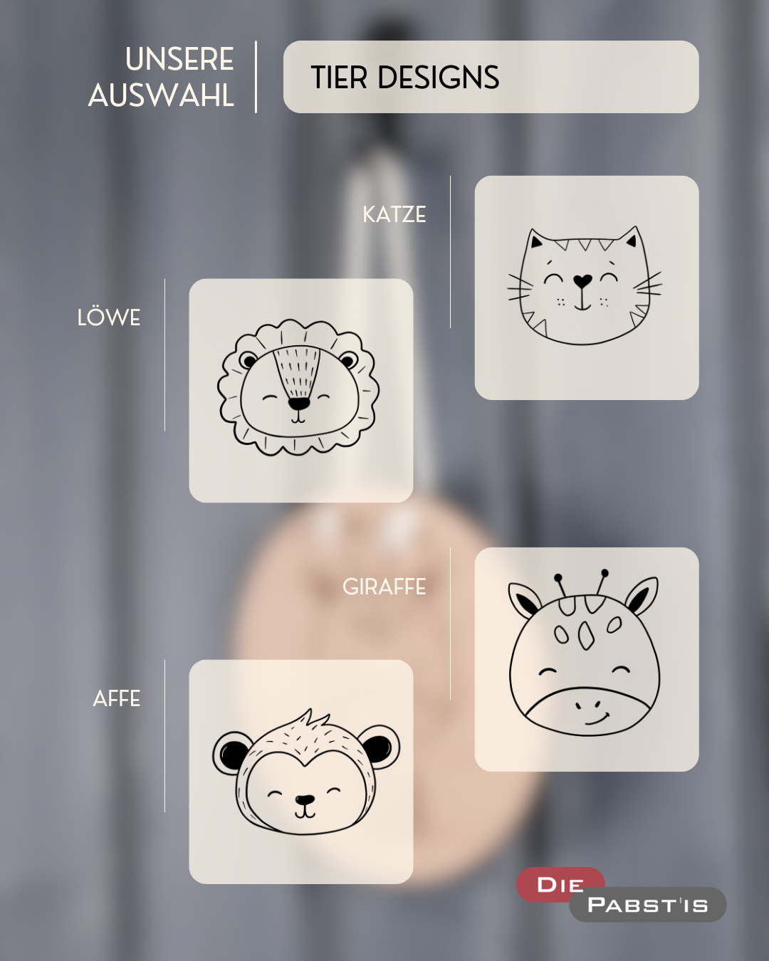 Rundes Holzschild mit Lasergravur und kindgerechtem Motiv für die Zimmertür