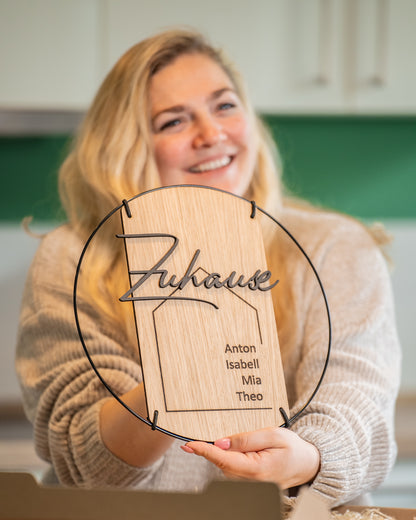 Familienschild | Zuhause mit personalisierten Namen & 3D-Effekt