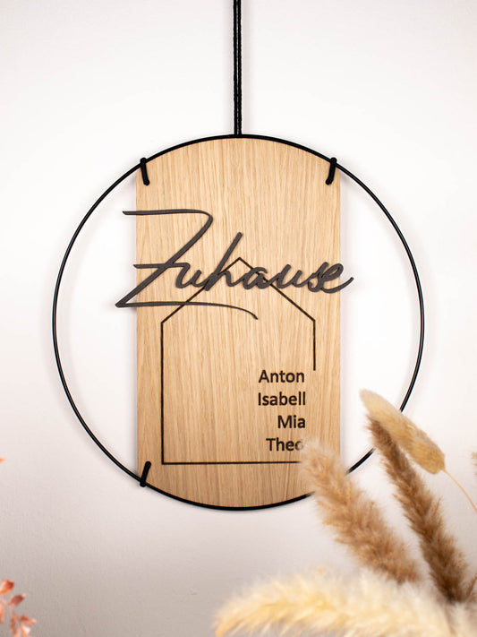 Familienschild | Zuhause mit personalisierten Namen & 3D-Effekt