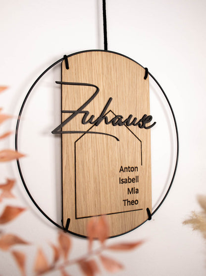 Familienschild | Zuhause mit personalisierten Namen & 3D-Effekt