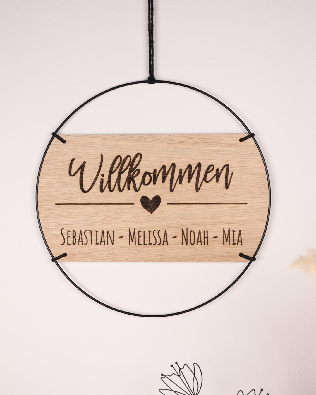 Familienschild | Willkommen mit personalisierten Namen