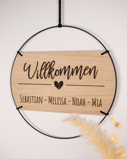 Familienschild | Willkommen mit personalisierten Namen