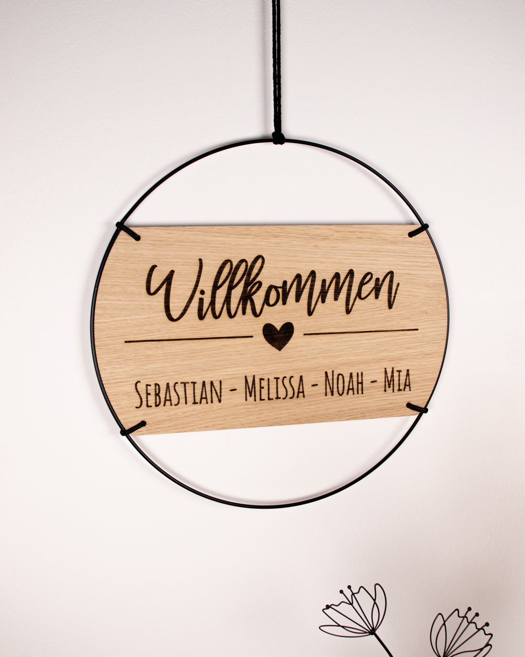 Familienschild | Willkommen mit personalisierten Namen