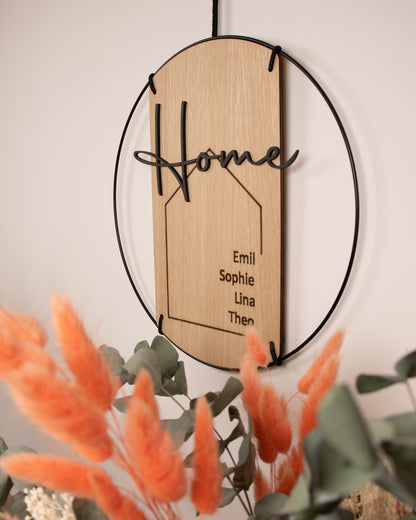 Familienschild | Home Schrifzug mit 3D-Effekt
