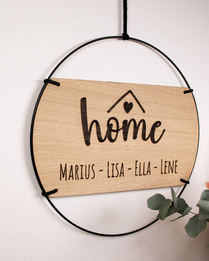 Familienschild | Home mit personalisierten Namen