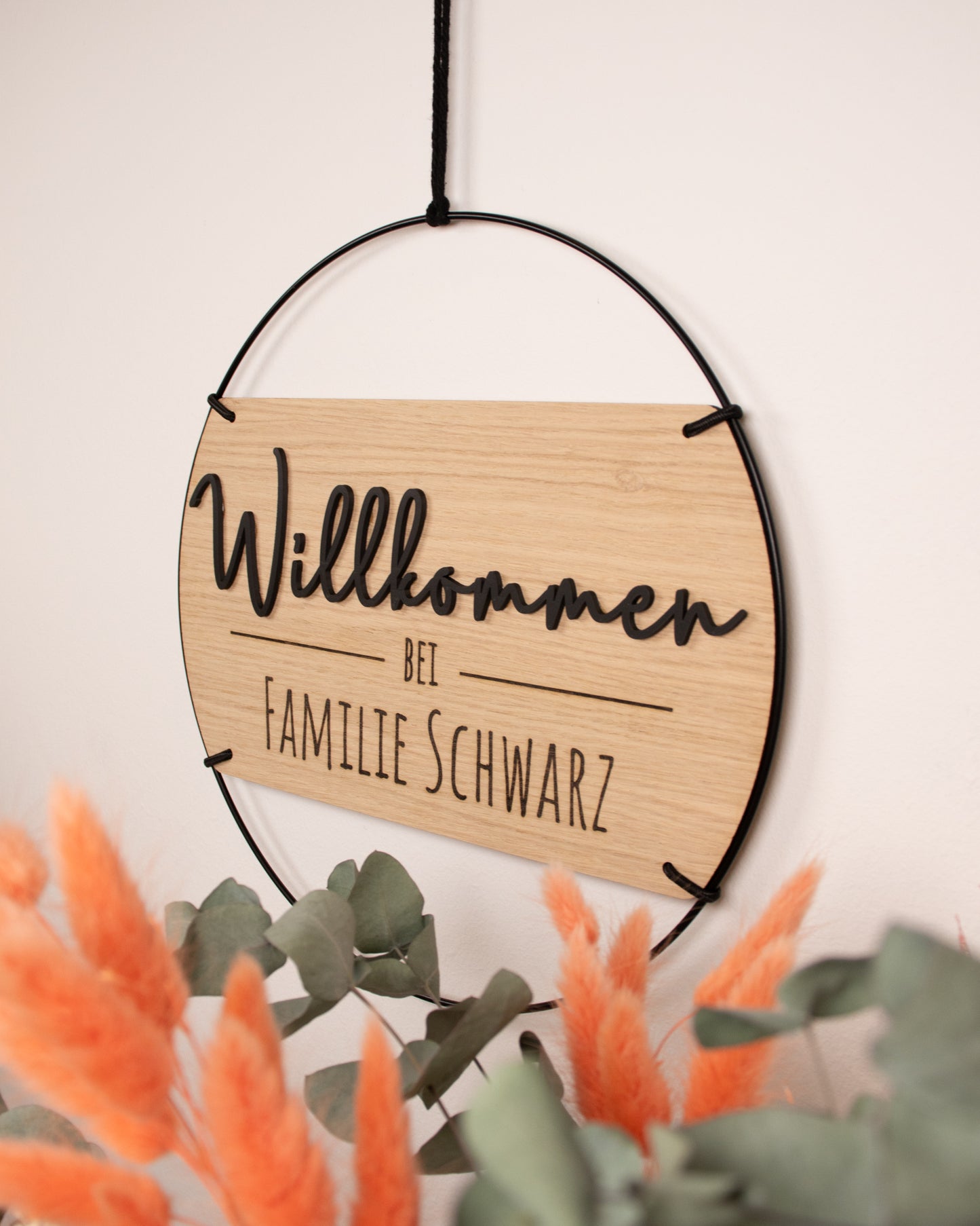 Familienschild Willkommen mit 3D-Effekt