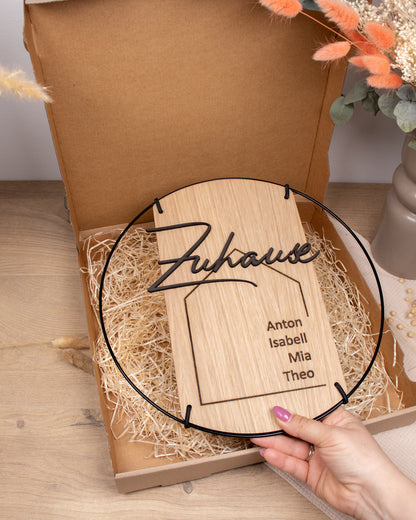 Familienschild | Zuhause mit personalisierten Namen & 3D-Effekt
