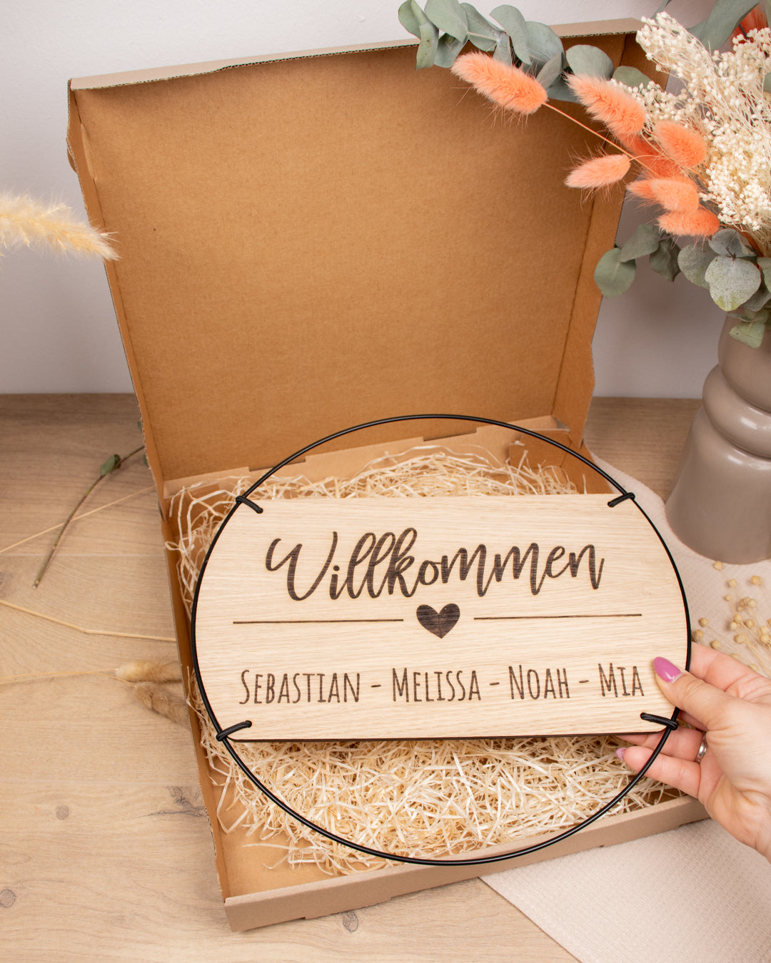 Familienschild | Willkommen mit personalisierten Namen