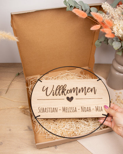 Familienschild | Willkommen mit personalisierten Namen