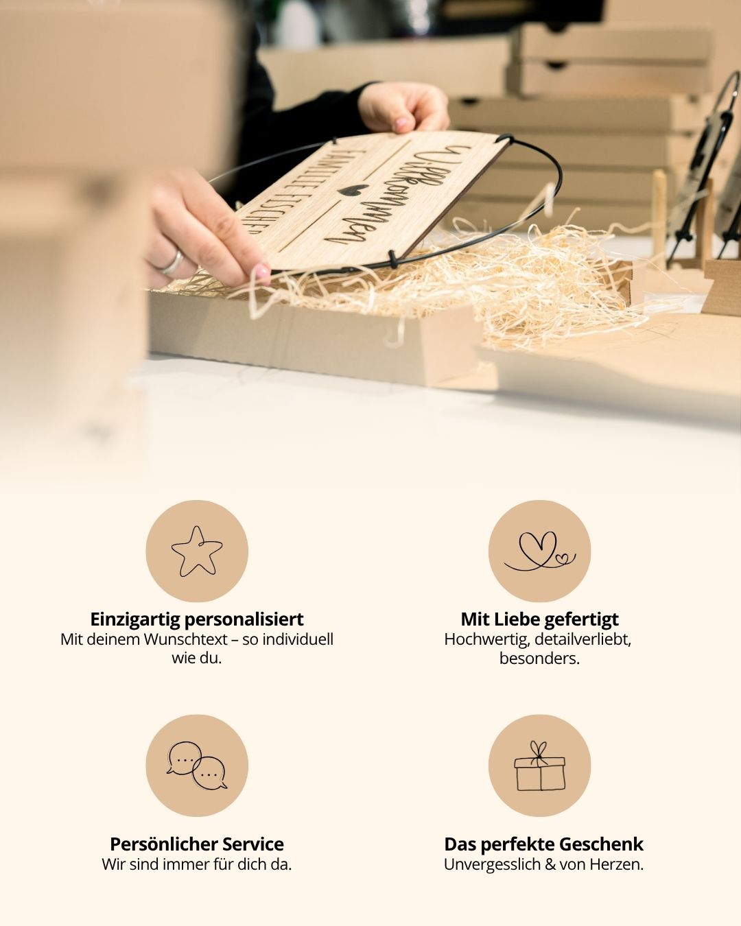 Familienschild | Zuhause mit personalisierten Namen & 3D-Effekt