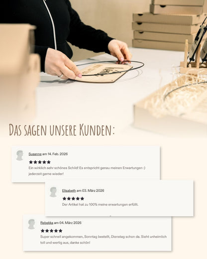 Familienschild | Zuhause mit personalisierten Namen & 3D-Effekt