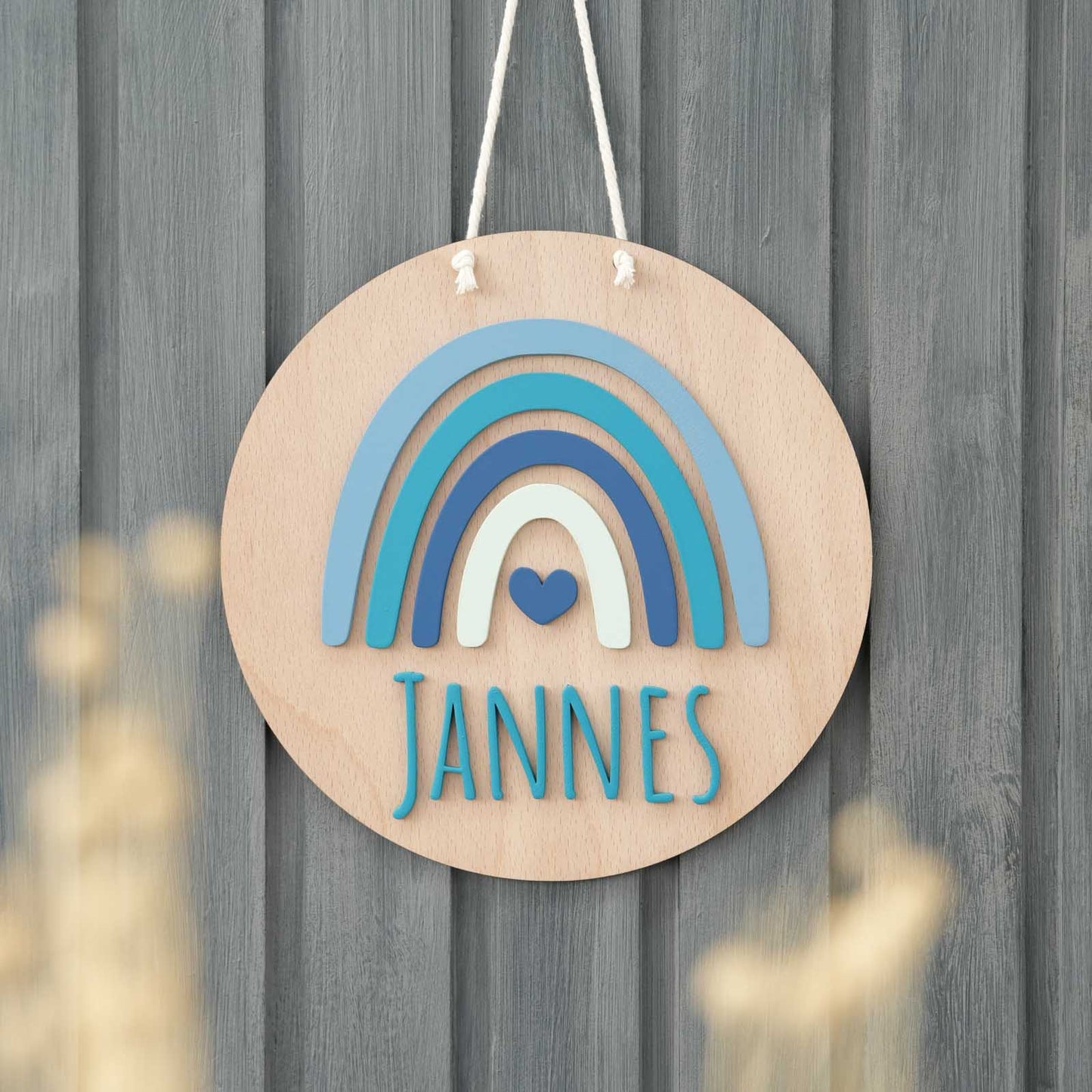 Geschenkidee zur Geburt oder Taufe – personalisiertes Holzschild Junge