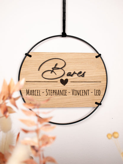 Türschild mit Familienname in 3D