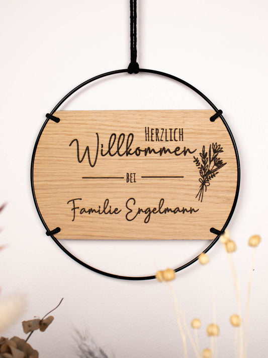 Familienschild Herzlich Willkommen