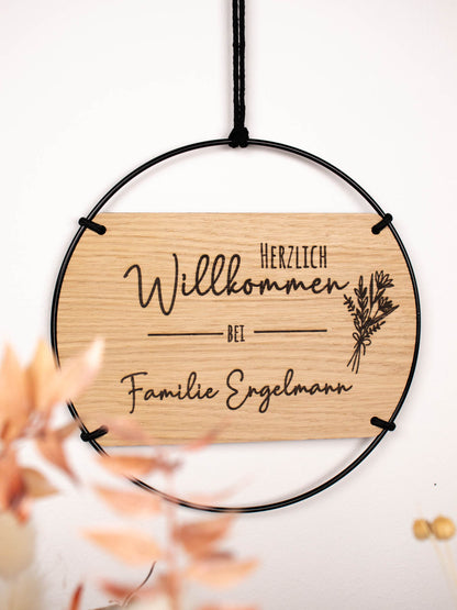 Familienschild | Herzlich Willkommen mit Familienname