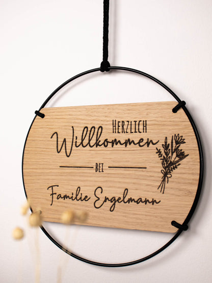 Familienschild | Herzlich Willkommen mit Familienname