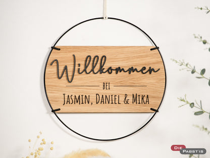 Türschild Willkommen 3D