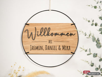 Türschild Willkommen 3D