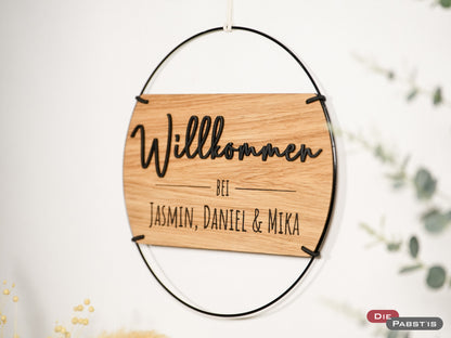 Türschild Willkommen 3D