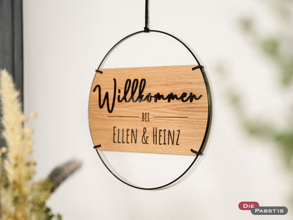 Türschild Willkommen 3D