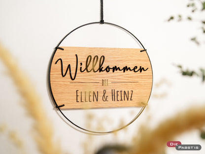 Türschild Willkommen 3D