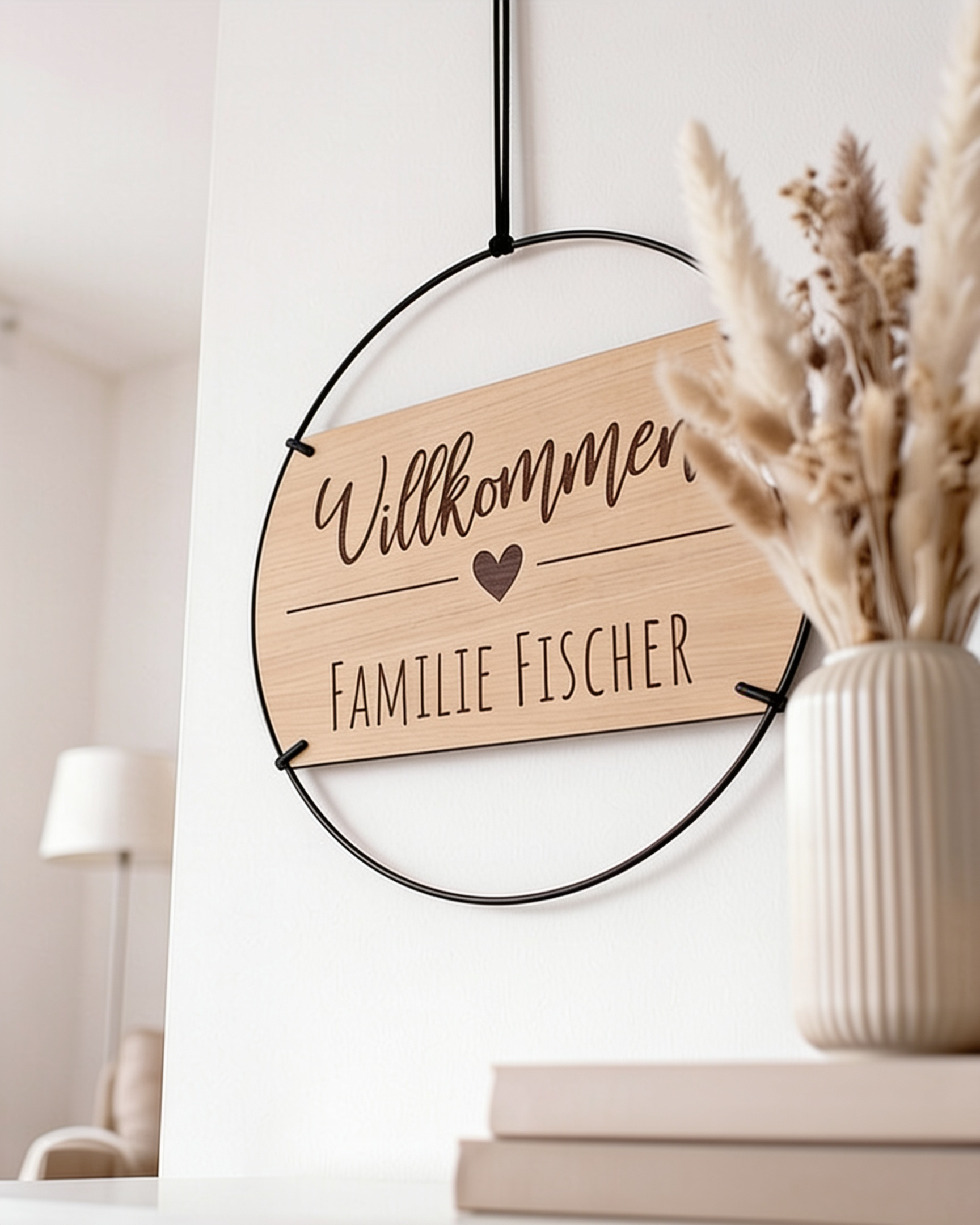 Familienschild mit den Namen deiner Lieblingsmenschen