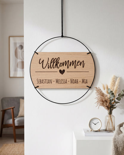 Familienschild | Willkommen mit personalisierten Namen
