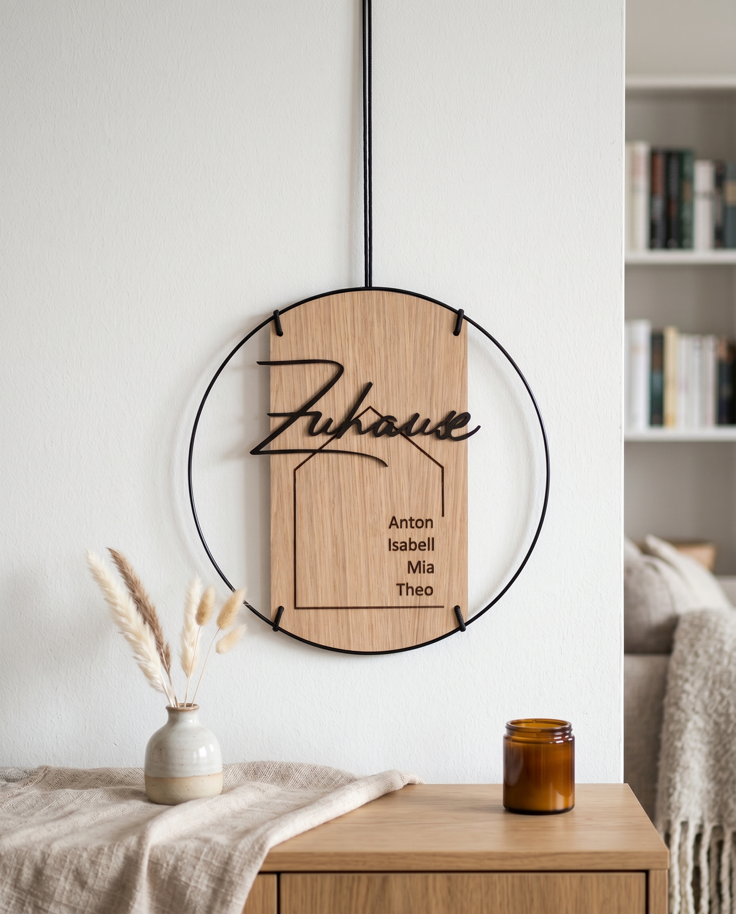 Familienschild | Zuhause mit personalisierten Namen & 3D-Effekt