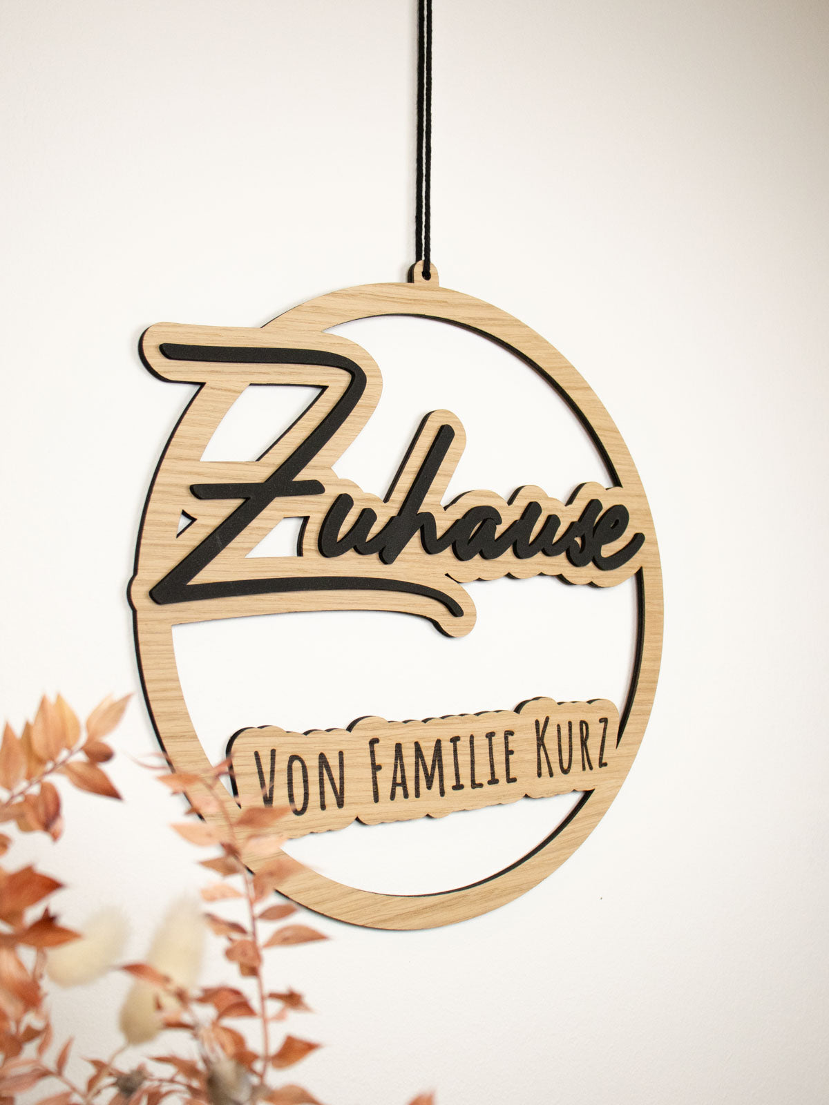 Türschild Zuhause von Familie (Wunschname)